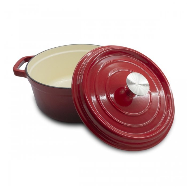 Cacerola hierro fundido roja 24cm
