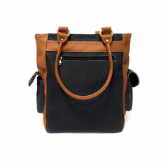 BOLSO EXPLORADOR NEGRO CON MIEL - Había una vez