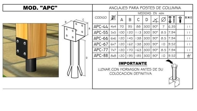cartel pico Escribe email Soporte columna madera APC - Comprar en MaderSul SRL