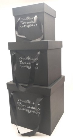 Caixa Floricultura Quadrada C/Logo padrão C/Alça C/Fita - comprar online