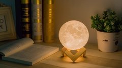 Velador Luna Llena Luz Led Fria Calida Full Moon