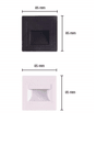 Embutido Cuadrado Pared Ideal Escalera Aluminio 2w Led