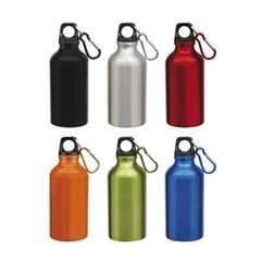 Botella metalica con mosqueton