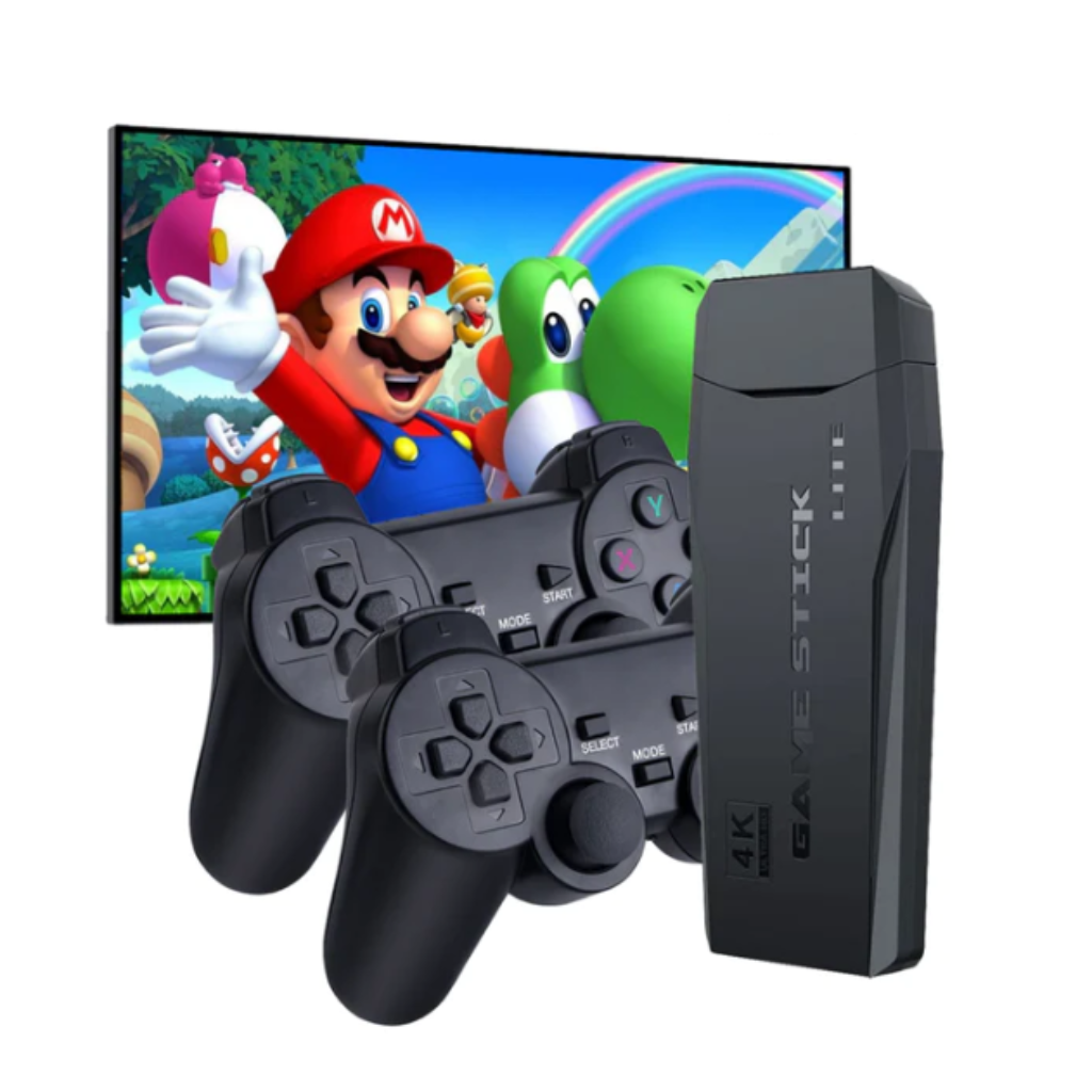 Super Game Stick Retrô Versão 2023 64 GB, com 10.000 jogos + 2 control