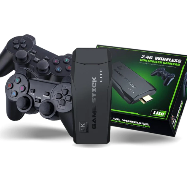 Super Game Stick Retrô Versão 2023 64 GB, com 10.000 jogos + 2 control