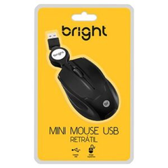 Mini mouse óptico retrátil Brasil preto 0111 Bright - comprar online