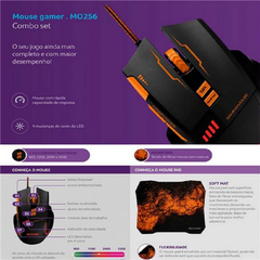 Mouse Gamer 3200DPI Combo Mouse Pad QuickFire Multilaser - MO256 - comprar online