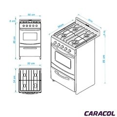 COCINAS ESCORIAL CANDOR BLANCA GE/GN 52CM - comprar online
