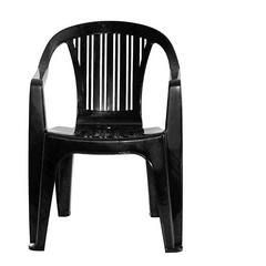 SILLA APILABLE COLOR NEGRO C/ APOYA BRAZOS
