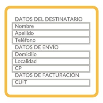 Datos del destino de la compra en Tienda Peón