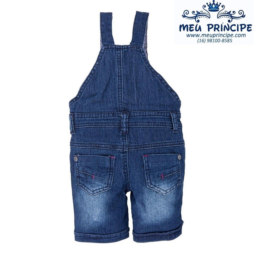 Jardineira Jeans Bebe Curta