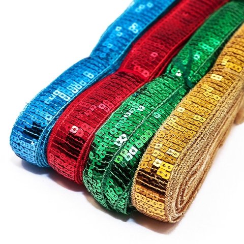 Galon Lentejuelas Cuadradas 25mm, varios colores