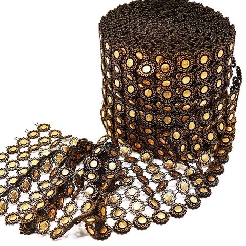 Galon Falso Stras Flor R13 color Oro o Plata
