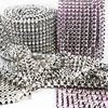 Galon Falso Stras 4 , base plata punta color, 12 lineas varios colores