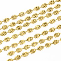 Galon media perla Inyectada, Flor Oval color Dorado o Plata