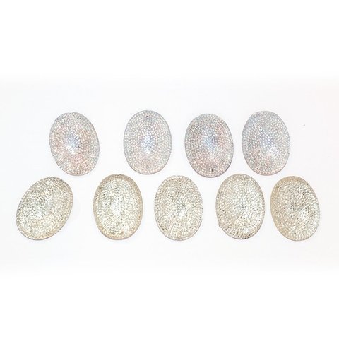 Gema Multipunto Oval 30*40, color Plata o Aurora Boreal