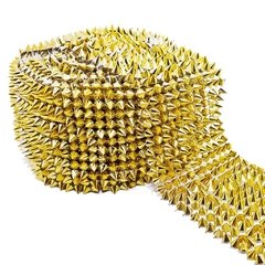 Galon Falso Stras 7, 12 lineas, color Oro, Plata o Negro