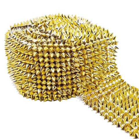 Galon Falso Stras 7, 12 lineas, color Oro, Plata o Negro
