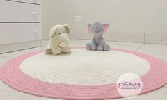 Decoração quarto de bebê tapete off white e rosa- Baby Maria Clara