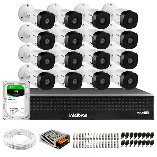 Kit 16 Câmeras Intelbras VHD 1530 B | Goldtel Segurança Eletrônica