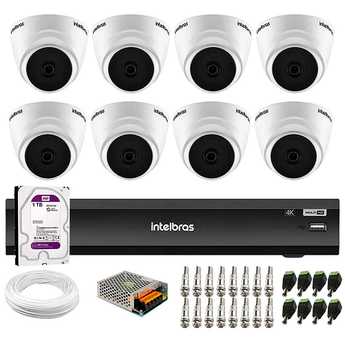 Kit 08 Câmeras Intelbras VHD 1520 D 5MP | Goldtel Segurança Eletrônica