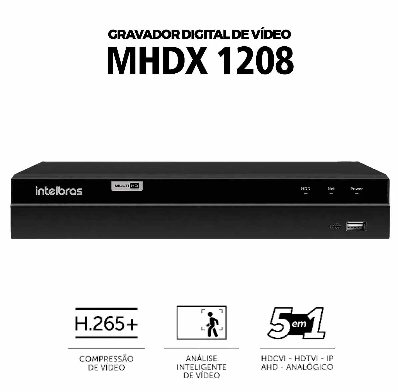 Gravador Digital MHDX 1208 - Goldtel Segurança Eletrônica