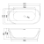 Tina de baño Mykonos blanco con negro con Llave FS001D