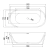Tina de baño Mykonos blanco con negro con Llave FS002NC