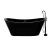 Tina de baño Moorea 170 negro mate / brillo con Llave FS001N