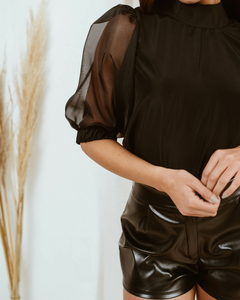 Blusa Di Cruz Manga Transparencias - Quiereme Asi