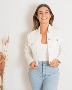 Campera de Jean Blanca - comprar online