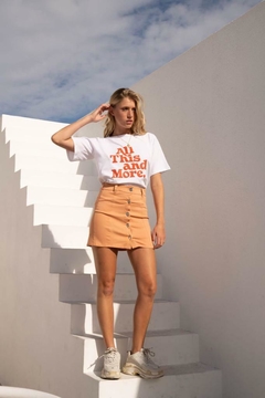 Reme Di Cruz Blanca con Estampa en Colores Verde, Negro, Naranja, Fucsia - comprar online