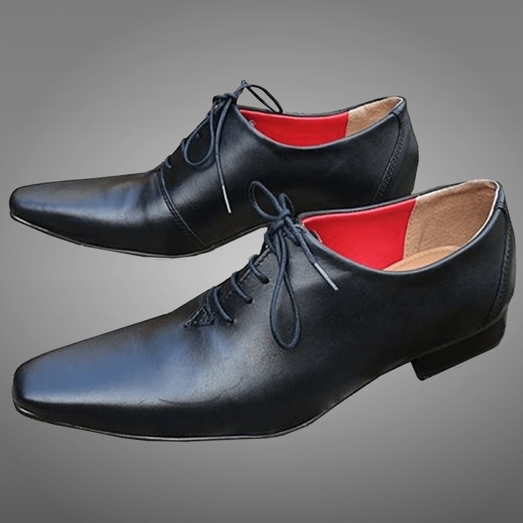 Sapato Social Italiano Couro Preto Fosco