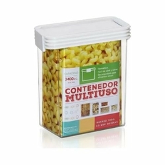 Contenedor hermetico acrilico multiuso 2400 cc 17x11x20 cm