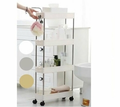 Carro auxiliar 4 estantes angosto varios colores 40x13x85 cm