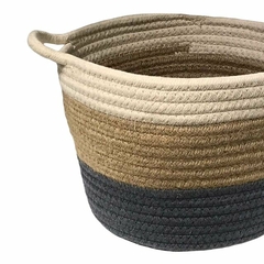 Canasto Organizador de Palma y cuerda3 colores 17x24 dm - comprar online
