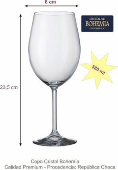 Copa Cristal Bohemia Colibri 580 ml - comprar online