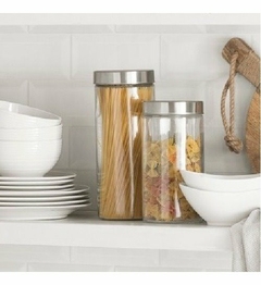 Frasco de vidrio tapa acero 10 dm x 22 cm - Vicentina - Home & Deco