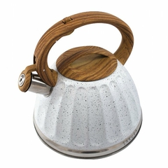 Pava silbadora de acero blanca y bamboo 3.2 lts
