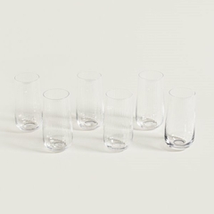 Vaso Alto de Vidrio con Rayas - comprar online