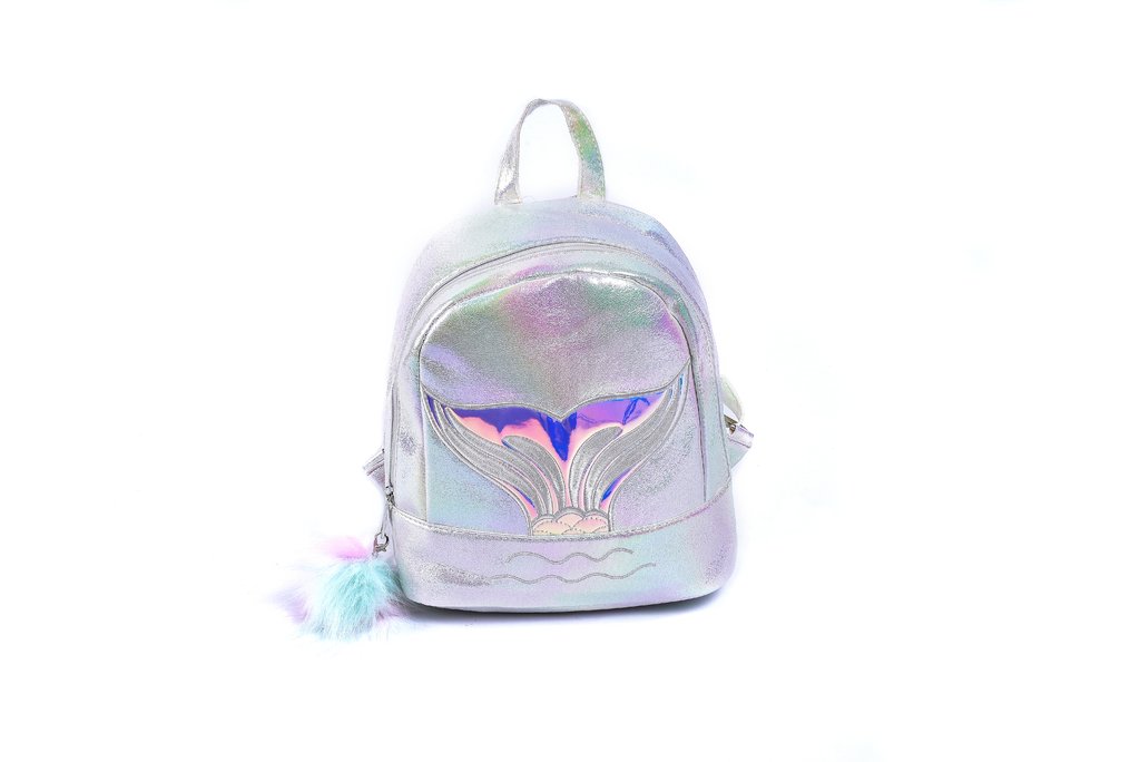 Mochila Metalisada Sirena pompon d19024 - Bag Center