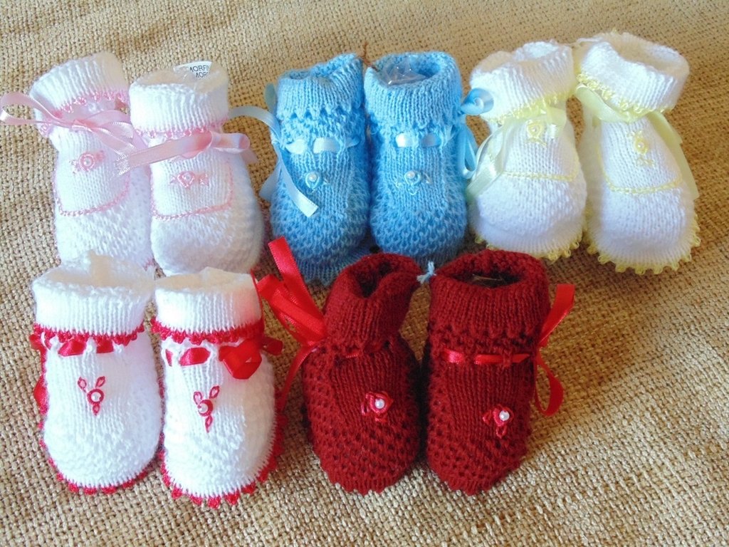 sapatinhos de lã tricô tam p - MARIADUDINHAKIDS