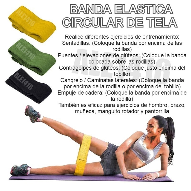 juego Abrasivo de Bandas Elasticas Circular Tela Theraband Fitness Yoga Gym