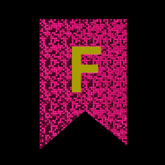 Banderín holográfico FELIZ CUMPLEAÑOS color fucsia