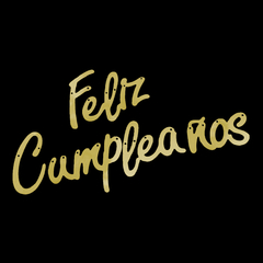 Banderín metalizado FELIZ CUMPLEAÑOS color dorado