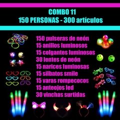 Combo 11 de cotillón luminoso para 150 personas