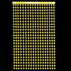 Cortina metalizada modelo estrellas color dorado
