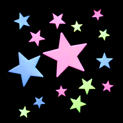 Estrellas fluorescentes autoadhesivas multicolor
