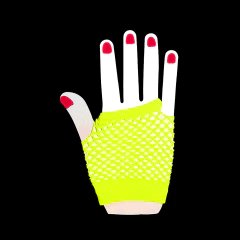 Guantes flúor en red color amarillo