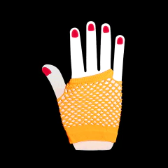 Guantes flúor en red color naranja